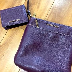 Purple Michael Kors Purse and Wallet